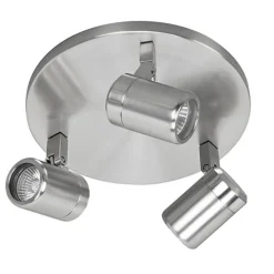 Plafondspot rond Rain 3-l nikkel IP44