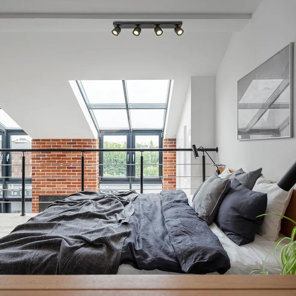 Plafondspot Solare 4l balk zwart