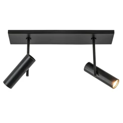 Plafondspot Trend 2L balk zwart gu10mini