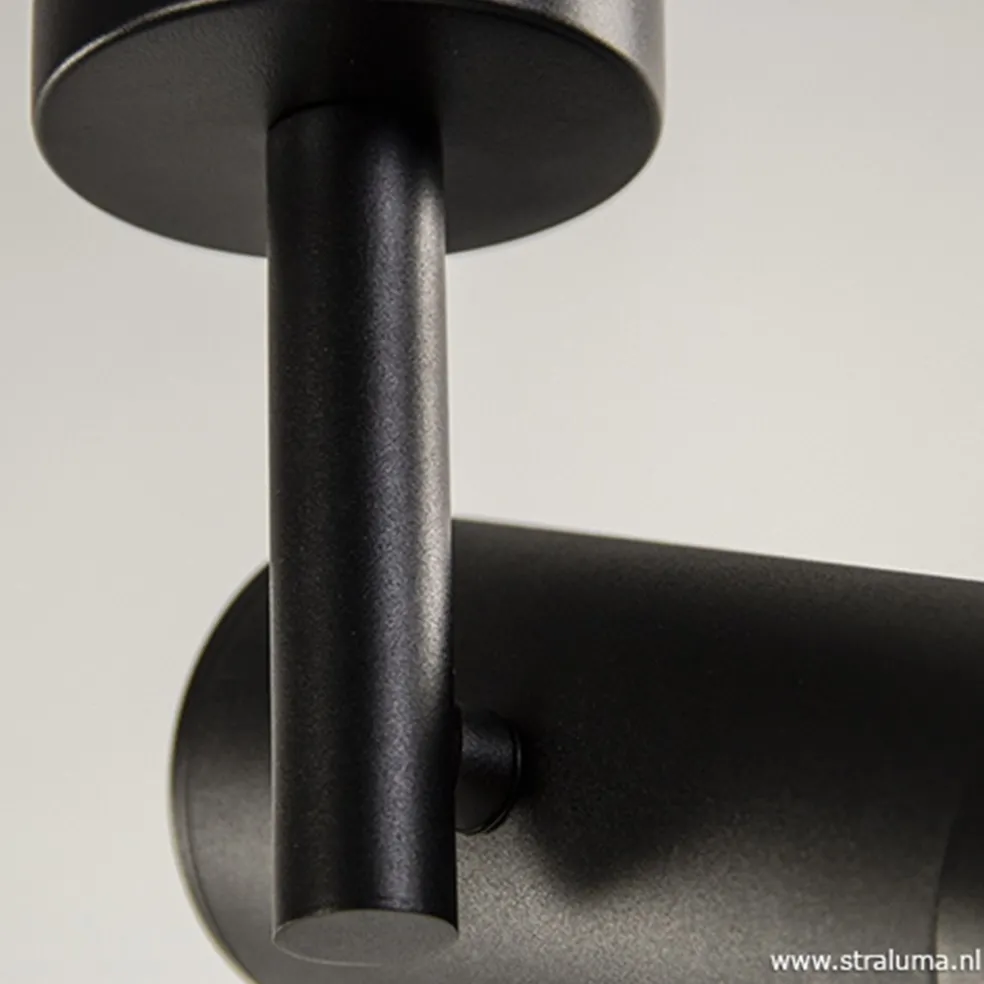 Plafondspot tube zwart verstelbaaar