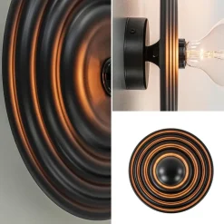 Plafond/wandlamp Saturn 42cm zwart