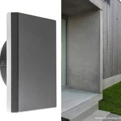 Plafond/wandlamp square antraciet