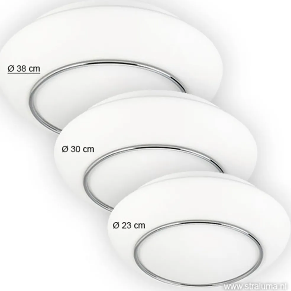 Plafonniere Tornado chroom/wit 38cm IP44