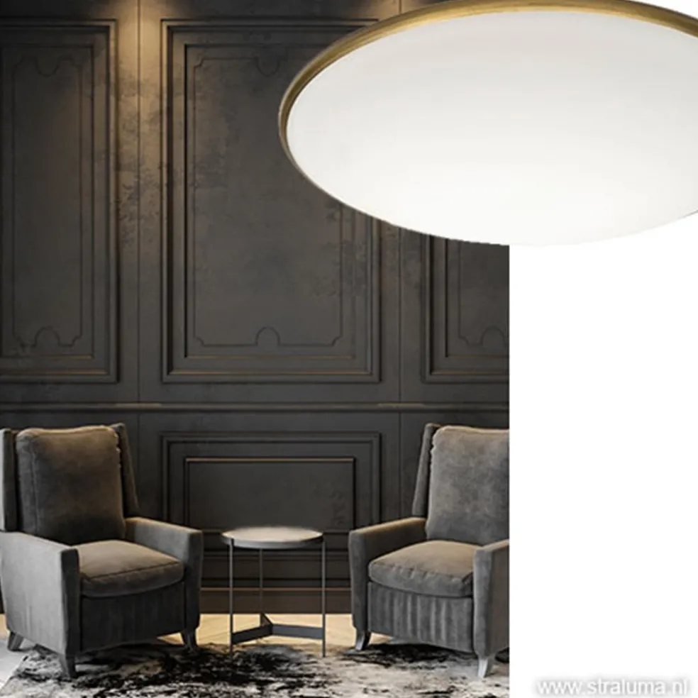 Plafonnière Art rond brons 35 cm