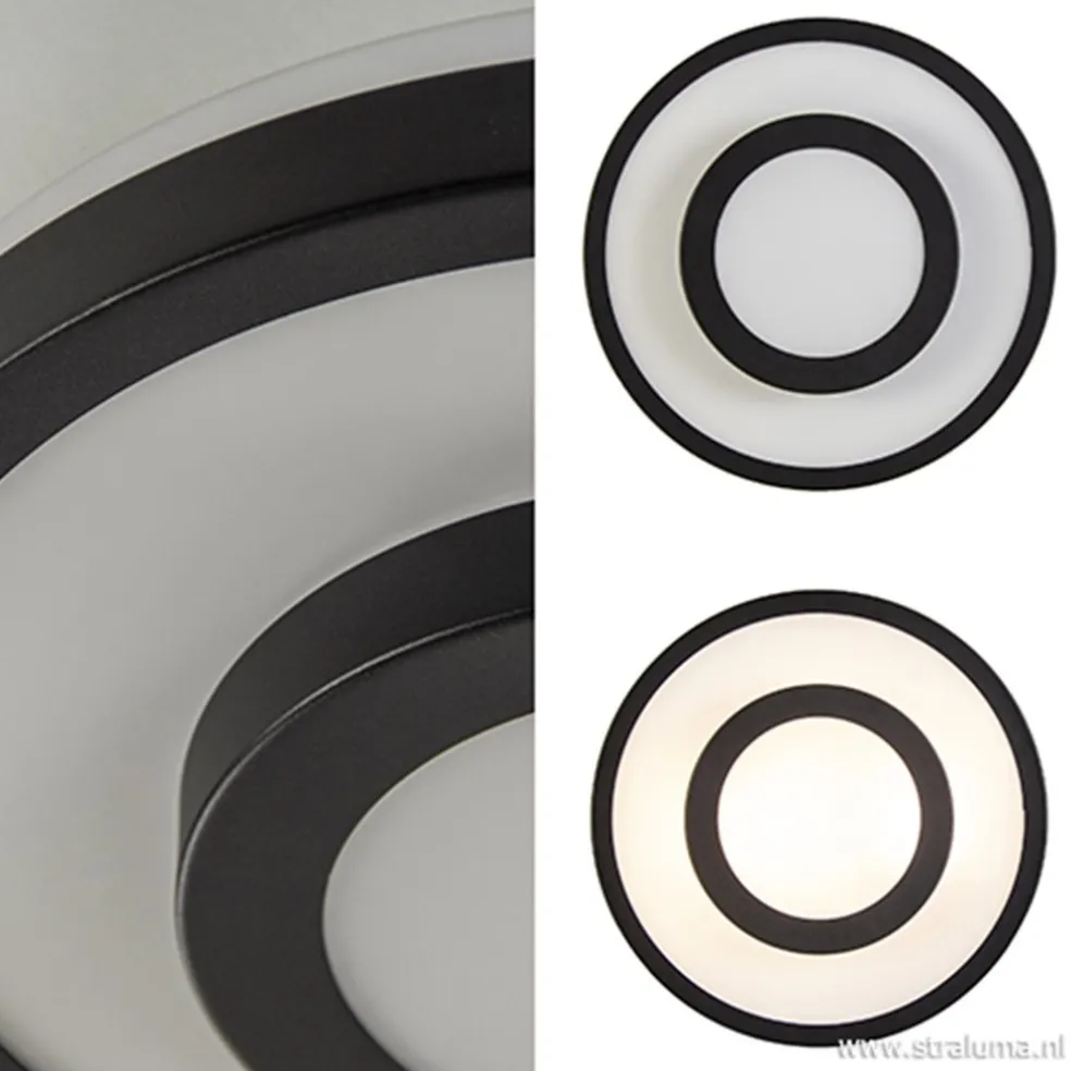 Plafonnière Master 435 zwart/glas IP44