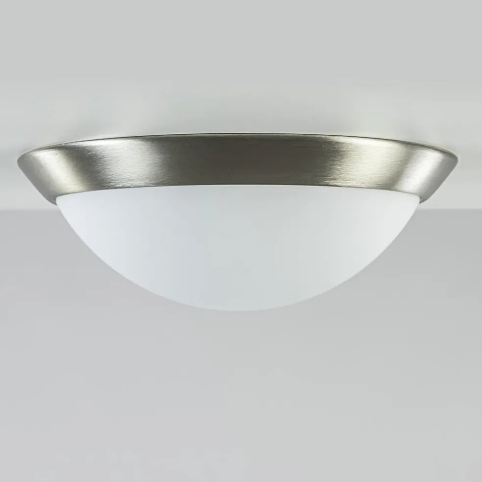 Plafonnière modern met staal en glas