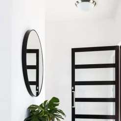 Plafonnière modern met staal en glas