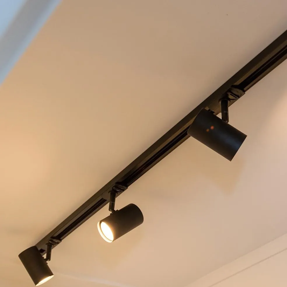 Rail Trackline set 1.5m zwart 4 spots