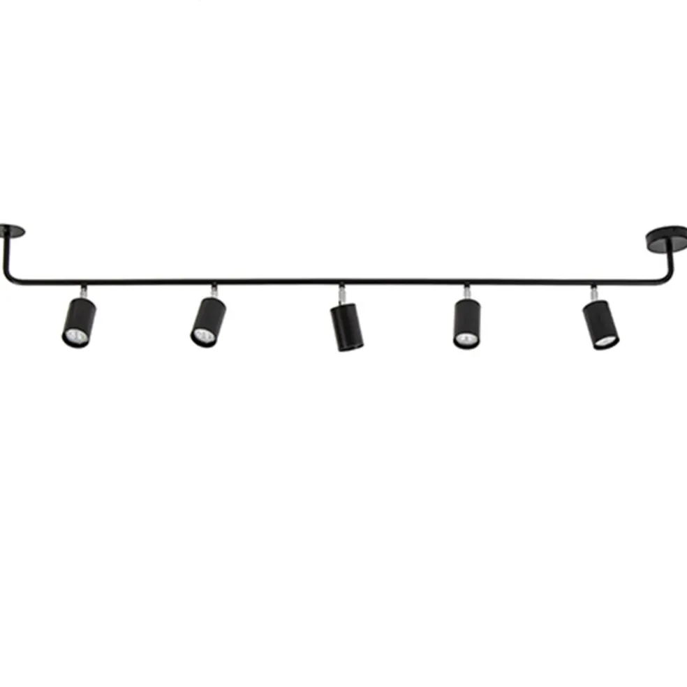 Rail zwart 5-lichts 160cm gu10