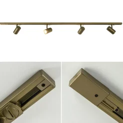 Railsysteem set 1,5 m met 4 GU10 spots brons