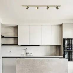 Railsysteem set 1,5 m met 4 GU10 spots brons