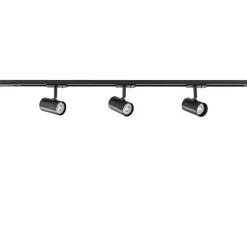 Railsysteem zwart 1mtr compleet met 3xspot