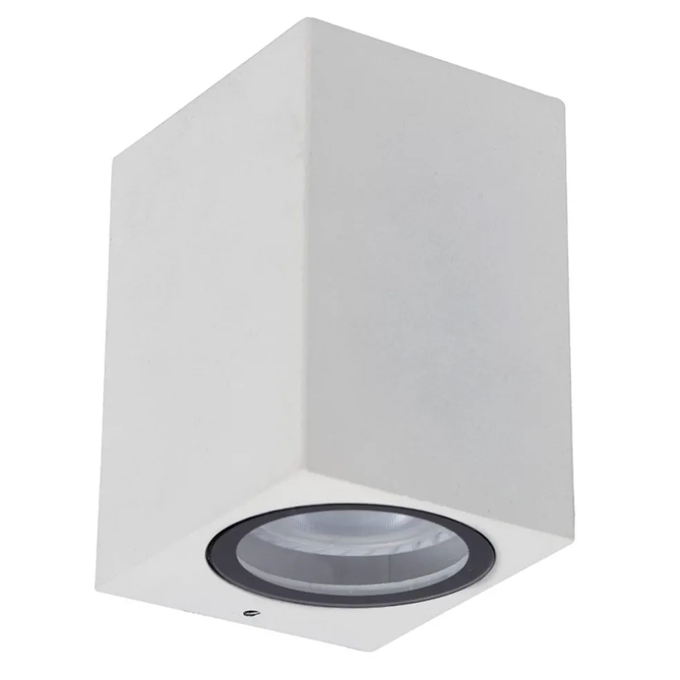 Rechthoekige buitenlamp downlighter mat wit