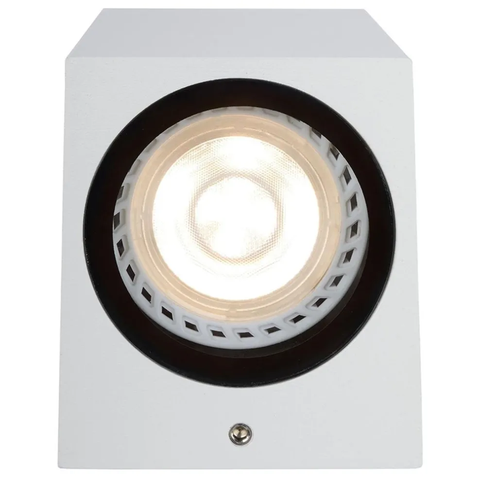 Rechthoekige buitenlamp downlighter mat wit