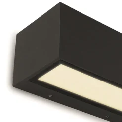 Rechthoekige LED buitenlamp up+down mat zwart