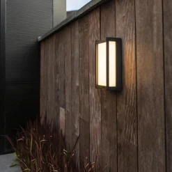 Rechthoekige LED buitenlamp donker grijs IP54