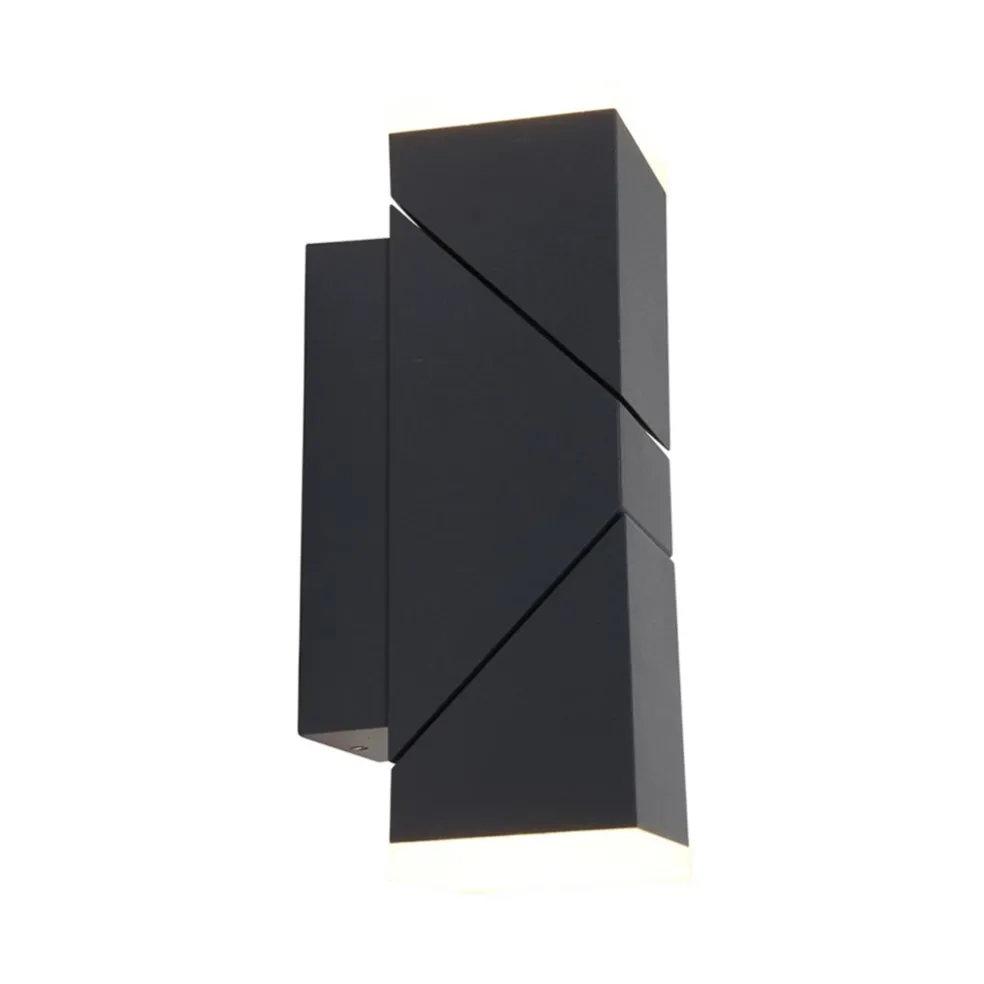 Rechthoekige LED buitenlamp verstelbaar zwart aluminium