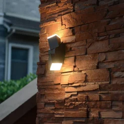 Rechthoekige LED buitenlamp verstelbaar zwart aluminium