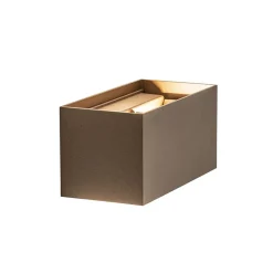 Rechthoekige LED buitenlamp aluminium bruin