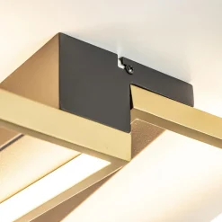 Rechthoekige LED plafondlamp zwart goud design