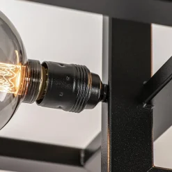 Rechthoekige plafondlamp triple square mat zwart