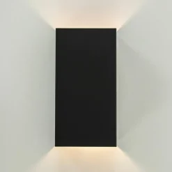 Rechthoekige wandlamp mat zwart G9