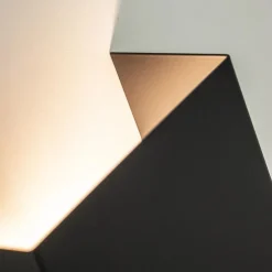 Rechthoekige wandlamp mat zwart G9