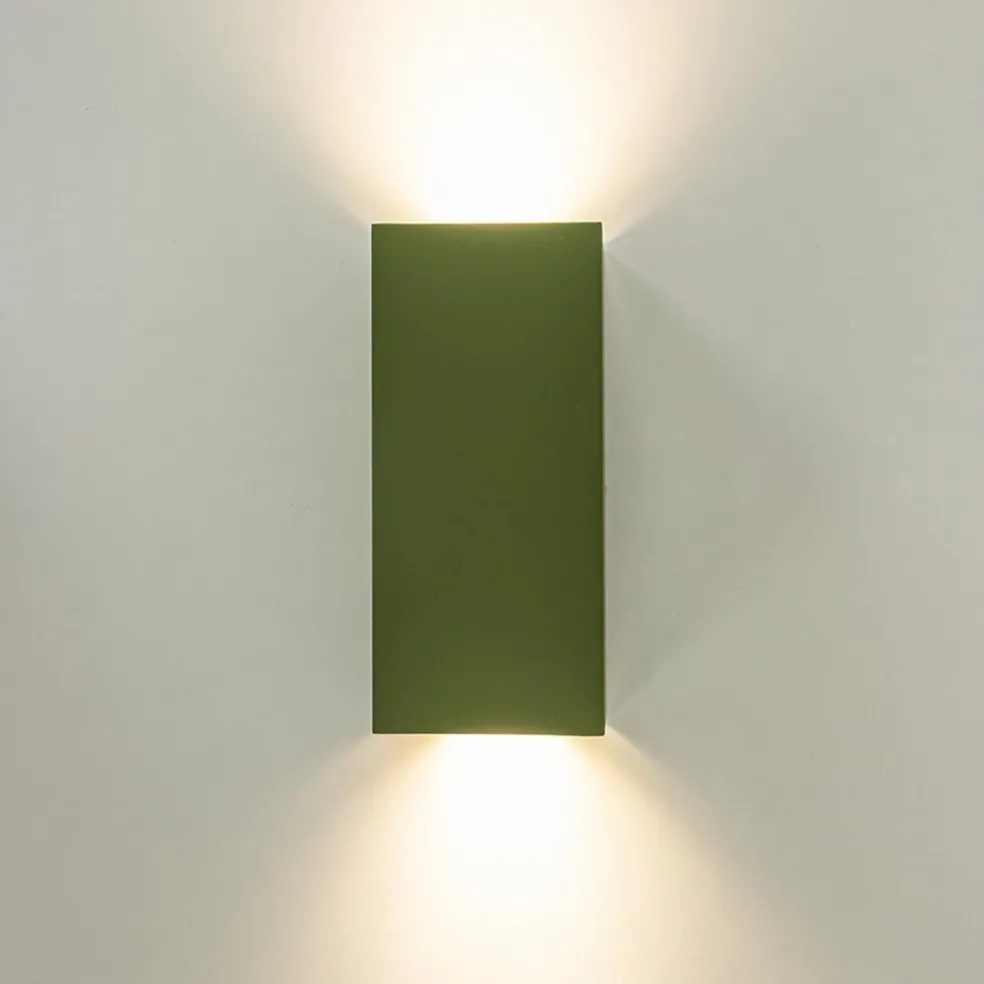 Rechthoekige wandlamp up+down groen