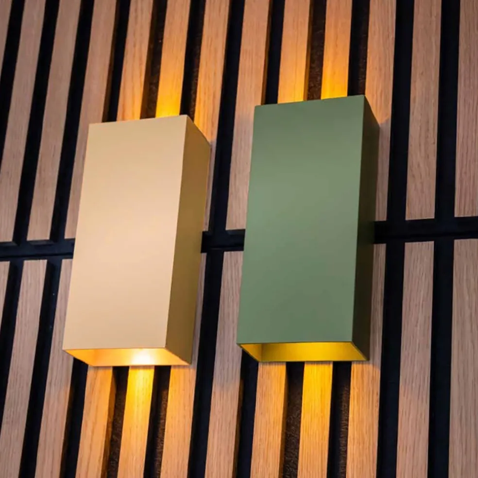 Rechthoekige wandlamp up+down groen