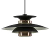 Retro hanglamp zwart met koper 50 cm