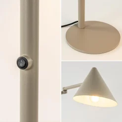 Retro tafellamp met kap verstelbaar zand