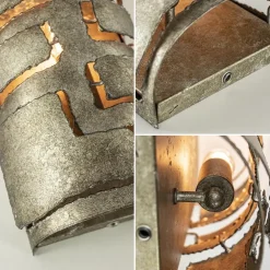 Robuuste wandlamp ambachtelijk zilver