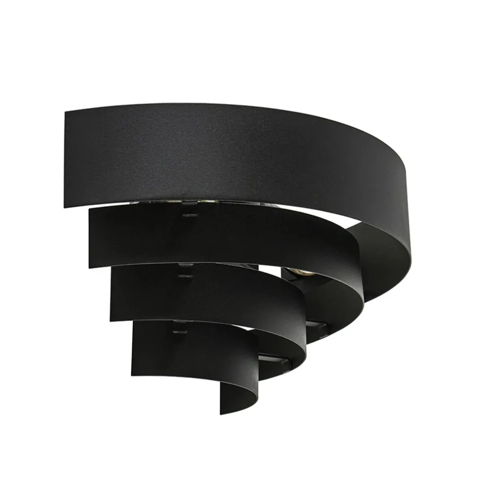 Robuuste wandlamp zwarte ringen
