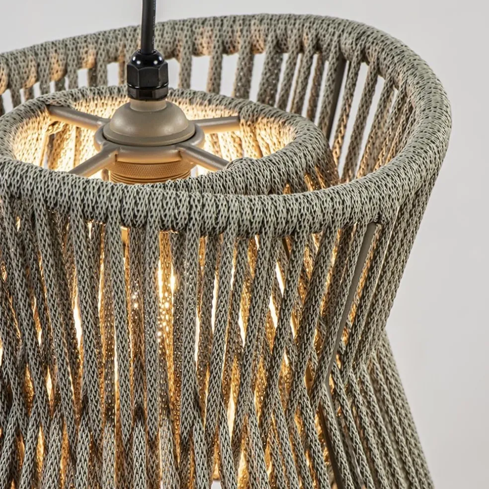 Ronde buiten hanglamp donker beige IP44