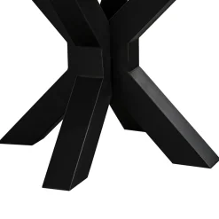 Ronde eettafel mangohout met zwarte poot Ø130 cm