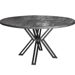 Ronde eettafel zwart mangohout met zwarte poot
