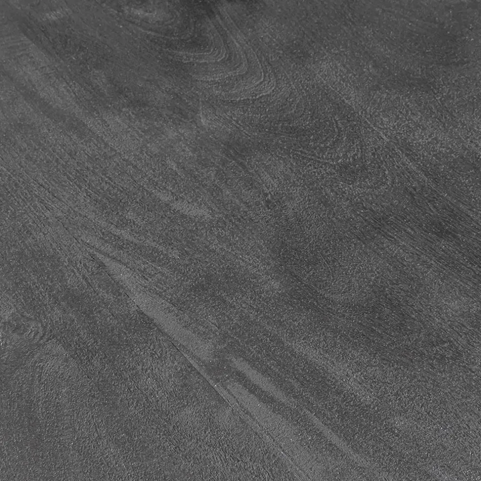 Ronde eettafel zwart mangohout met zwarte poot