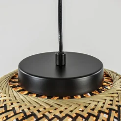 Ronde hanglamp bamboe naturel met zwart