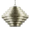 Ronde hanglamp metaal oud zilver 55 cm