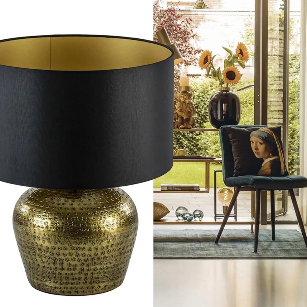 Ronde lampvoet Gondia antiek brons exclusief kap