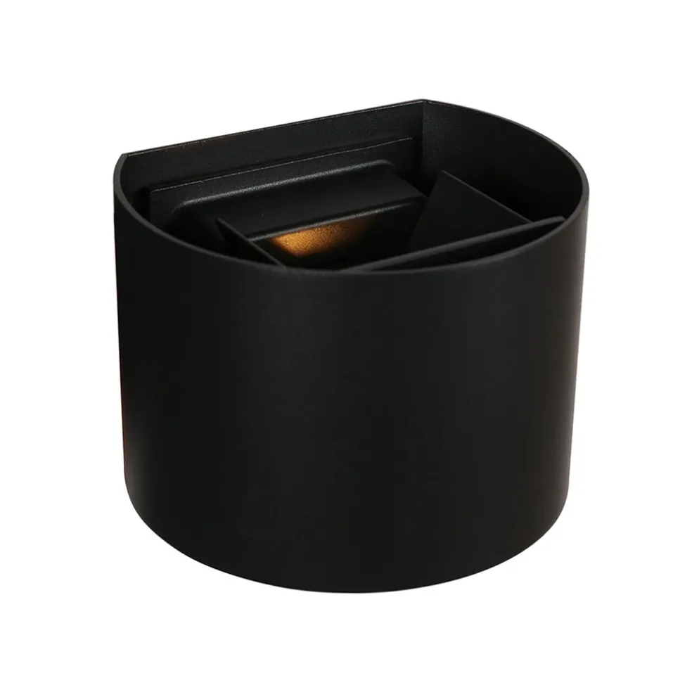 Ronde LED buitenlamp zwart inclusief lichtsensor