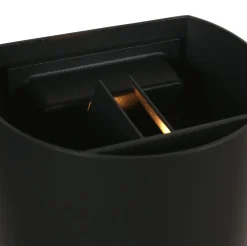 Ronde LED buitenlamp zwart inclusief lichtsensor