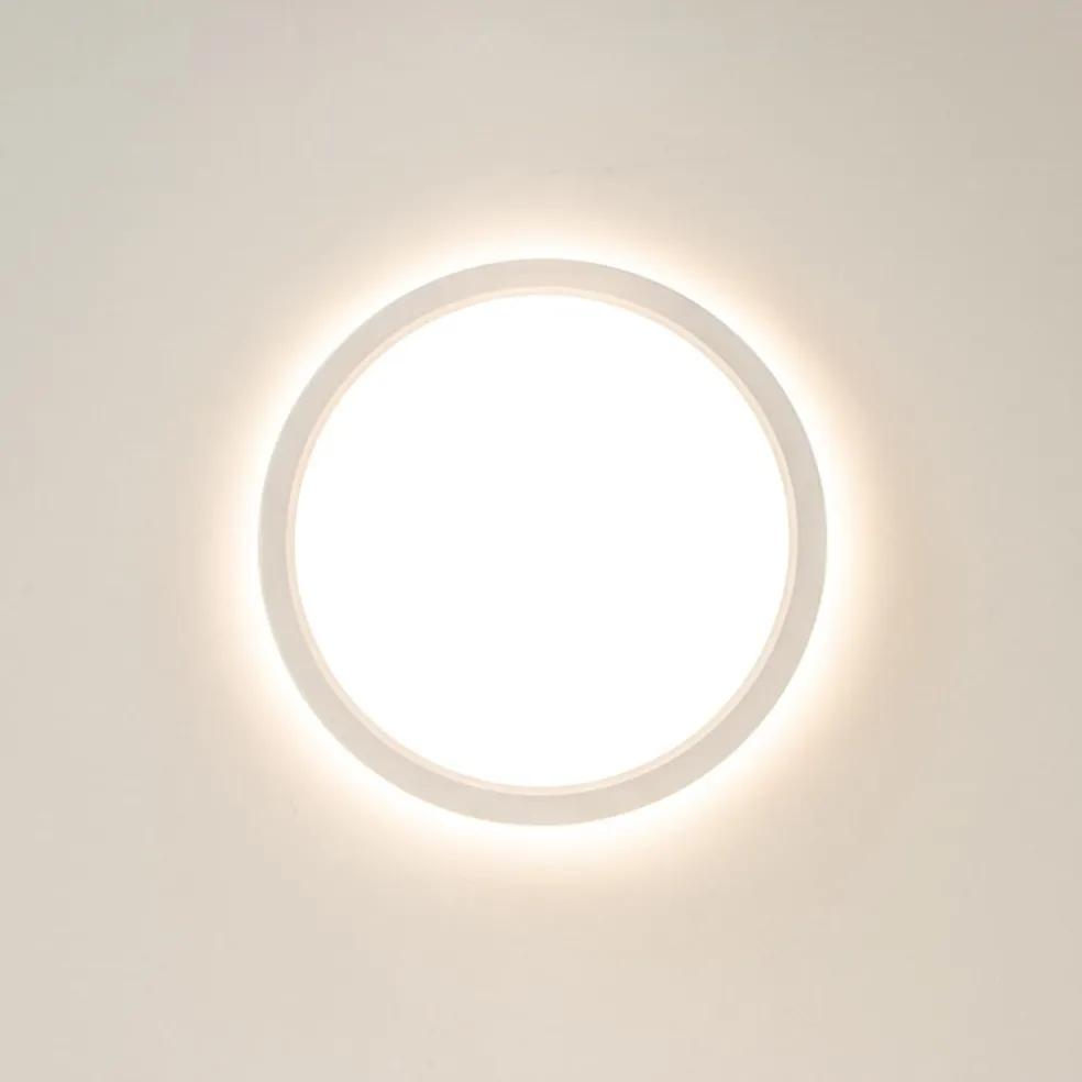 Ronde LED plafondlamp wit met 3 licht opties