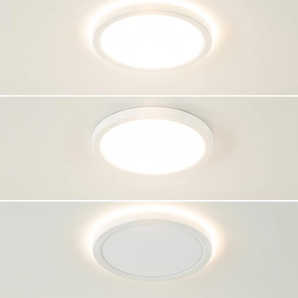 Ronde LED plafondlamp wit met 3 licht opties