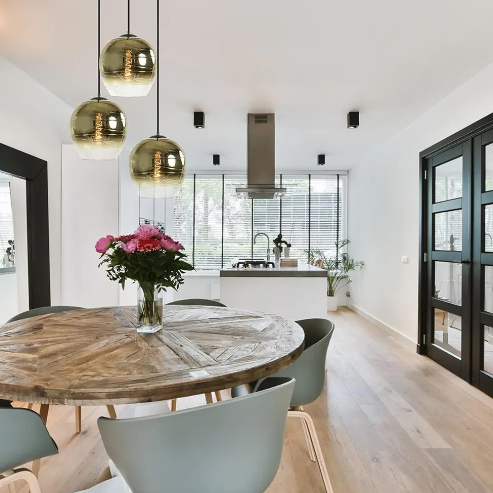 Ronde 3-lichts hanglamp golden gradient met zwart