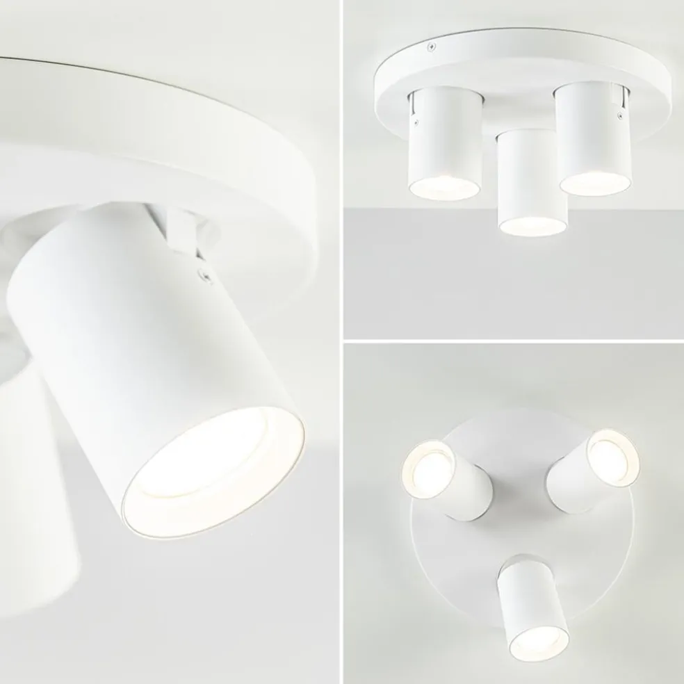 Ronde 3-lichts opbouwspot mat wit
