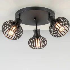 Ronde 3-lichts plafondlamp met verstelbare kappen