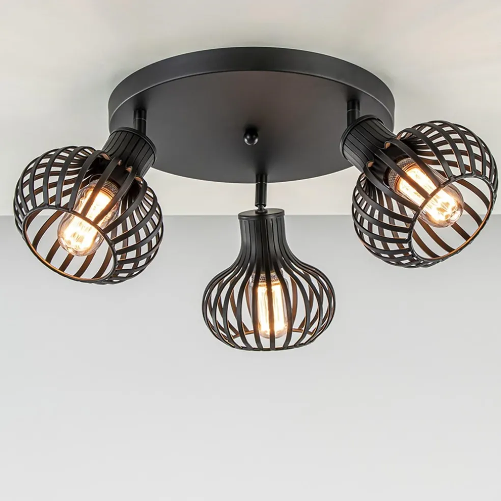 Ronde 3-lichts plafondlamp met verstelbare kappen