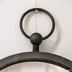 Ronde metalen spiegel zink/grijs klein