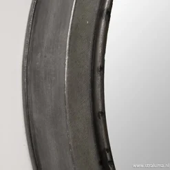 Ronde spiegel zink/grijs groot 46 cm